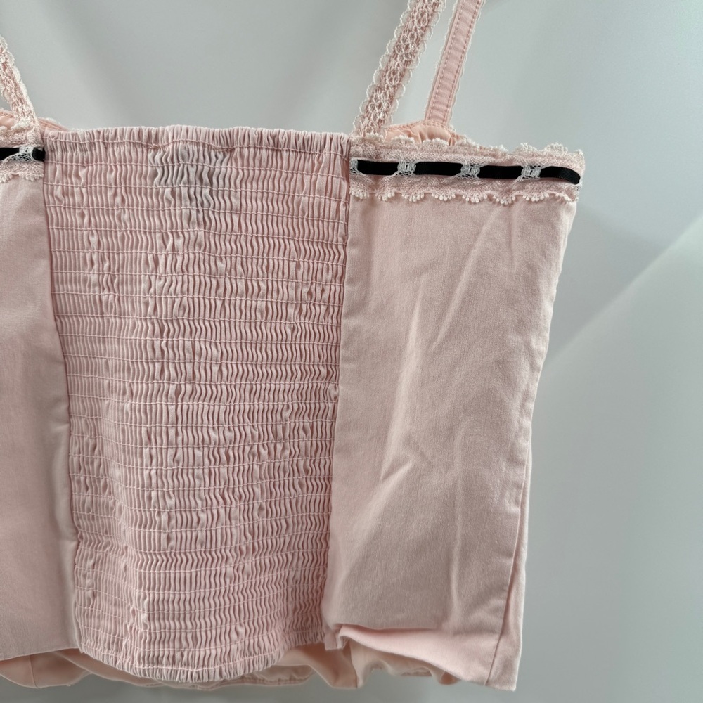Pacsun Beverly & Beck Light Pink Corset Top – Black Detailing, Size Small - Picture 7 of 8